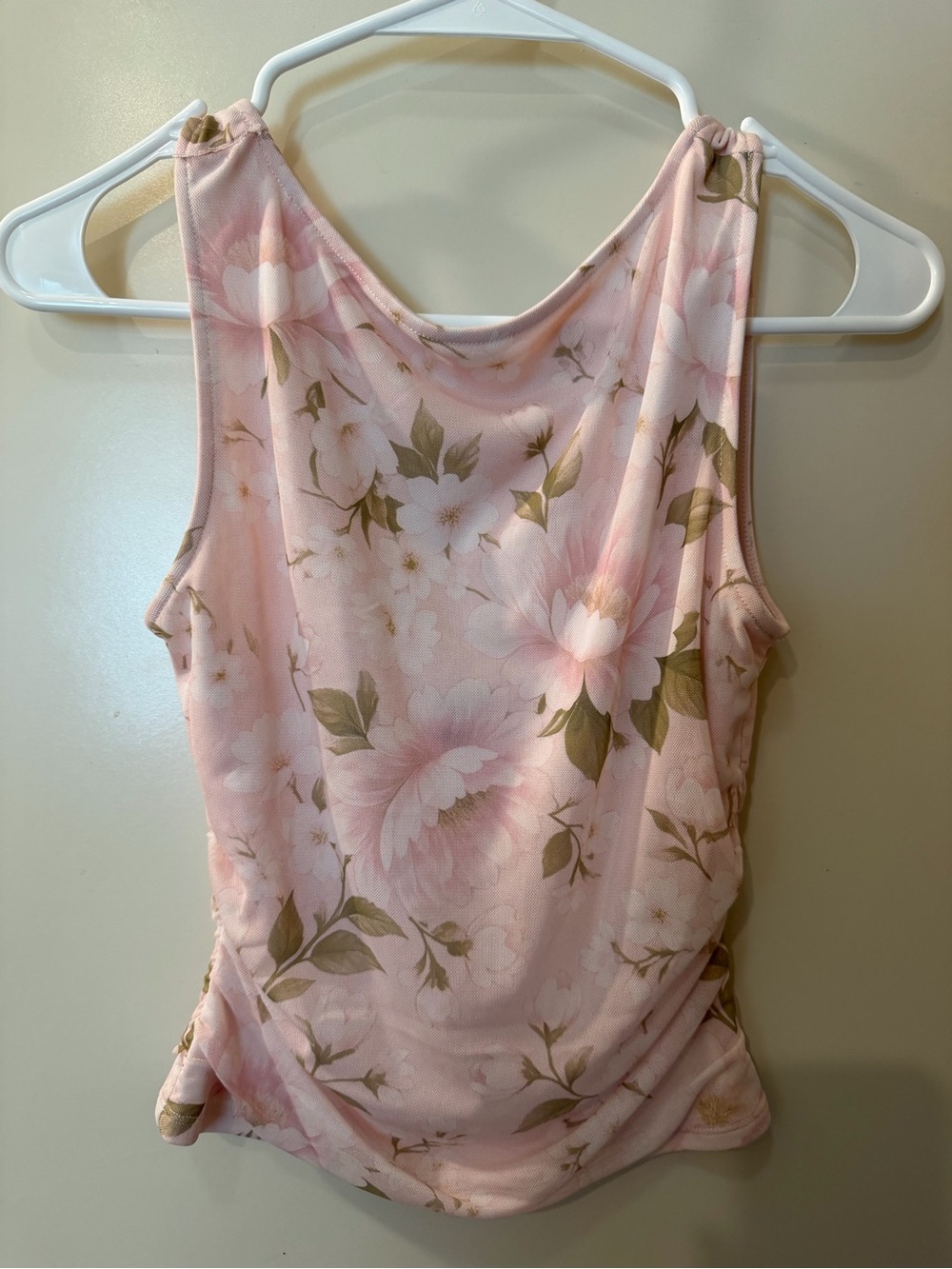 Women's Pink Floral Sleeveless Tank Top